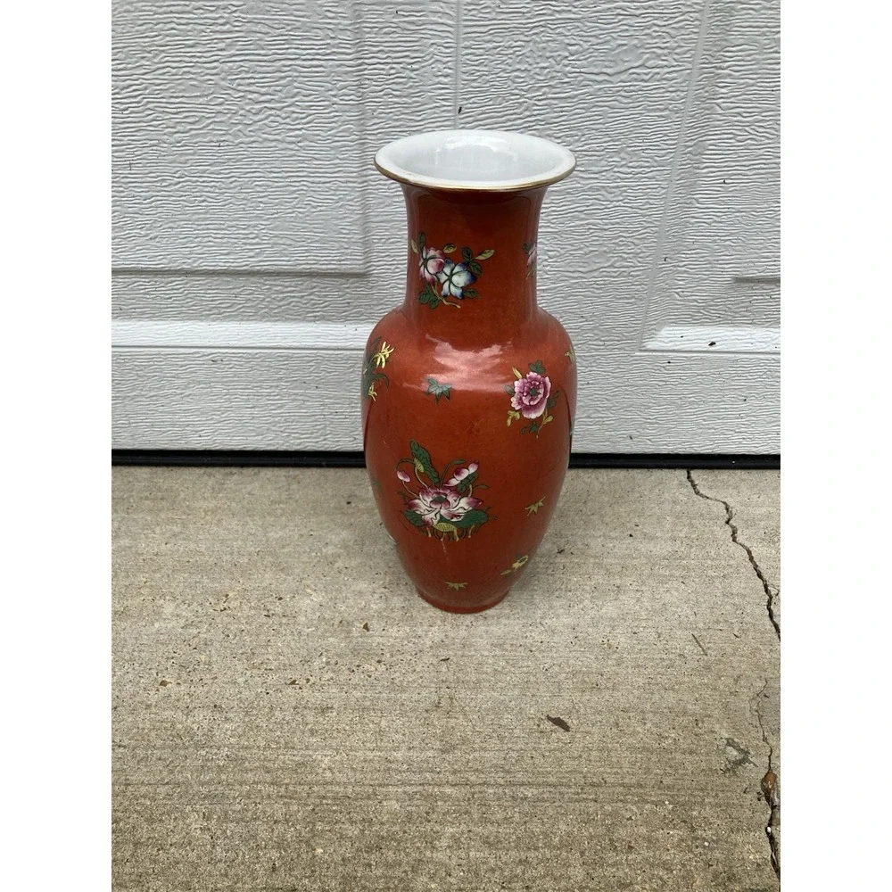 Rare Beautiful Decorator Vintage Oriental ACF Porcelain Ware Vase - Hong Kong